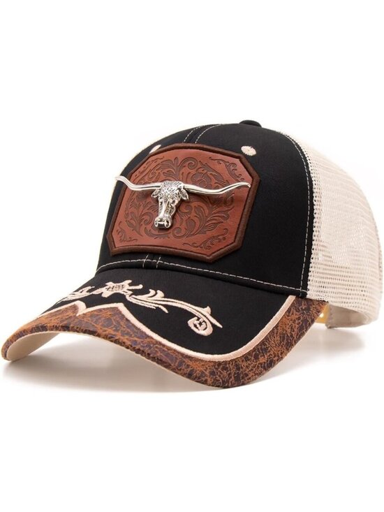 Unisex Black 9 Western Trucker Hat Vintage Cowboy Country Cute Baseball Cap main image 4